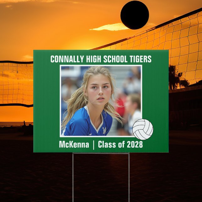 Green High School Volleyball Player Photo Yard Sign (Creator Uploaded)