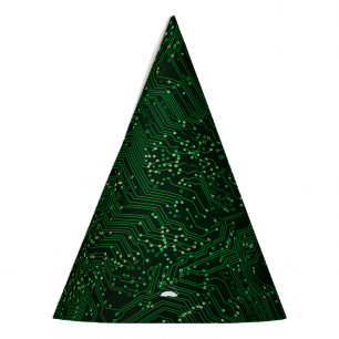 Green high tech chip technologies party hat