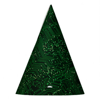Green high tech chip technologies party hat