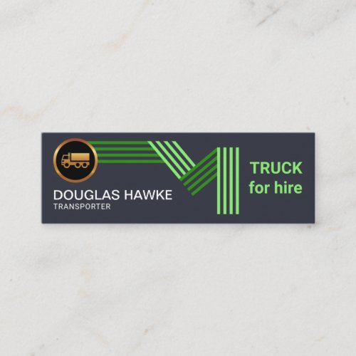 Green Highway Route Cargo Transportation Mini Business Card