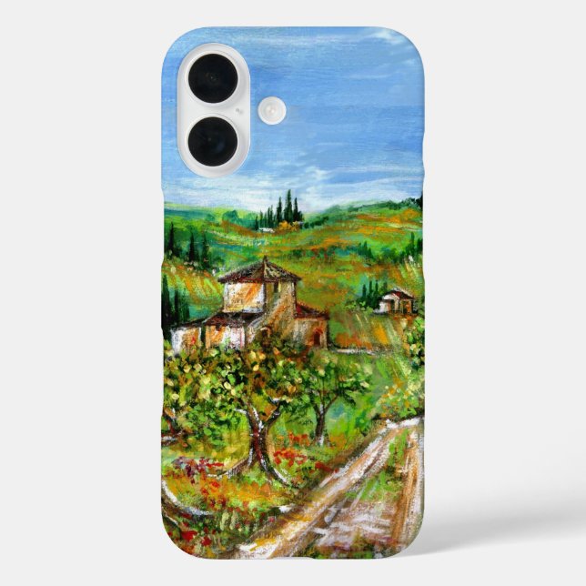 GREEN HILLS AND OLIVE TREES IN TUSCANY LANDSCAPE Case-Mate iPhone CASE (Back)
