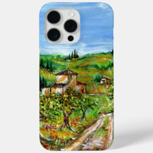 GREEN HILLS AND OLIVE TREES IN TUSCANY LANDSCAPE iPhone 15 PRO MAX CASE
