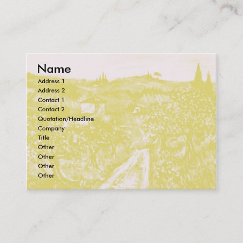 GREEN HILLS AND OLIVE TREES TUSCANY LANDSCAPE BUSINESS CARD