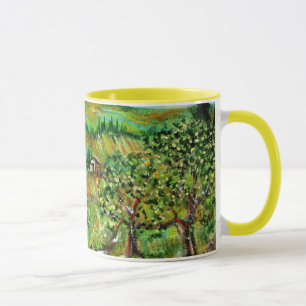 GREEN HILLS AND OLIVE TREES TUSCANY LANDSCAPE MUG