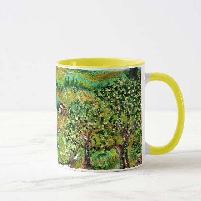 GREEN HILLS AND OLIVE TREES TUSCANY LANDSCAPE MUG (Right)