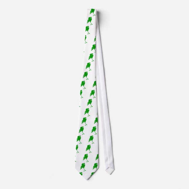 Green Hockey Player Neck Tie (Front)