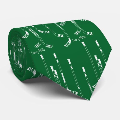 Green Hockey Sticks Tie