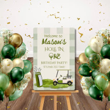 Green Hole in ONE Boy First Birthday Welcome