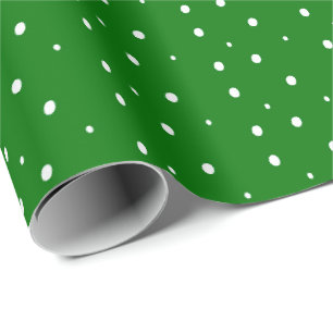 Green Holiday Dot Design Wrapping Paper