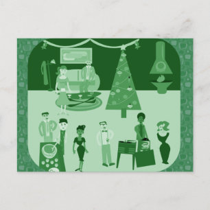 Green Holiday Party Invitation Postcard
