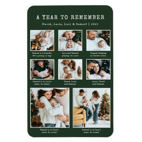 Green Holiday Photo Magnet