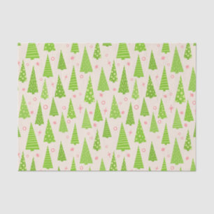 Green Holiday Pine Trees Tissue Paper