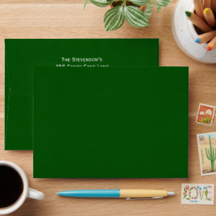 Green Holiday Return Address Envelope