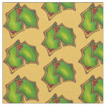 Green Holly Leaf Leaves Sugar Cookie Christmas Fabric