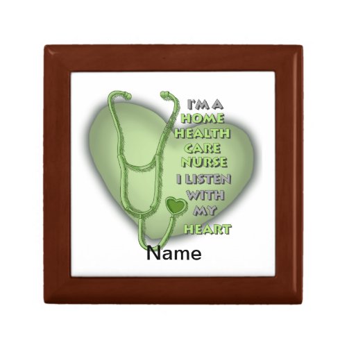 Green Home Health Care Nurse custom name gift box