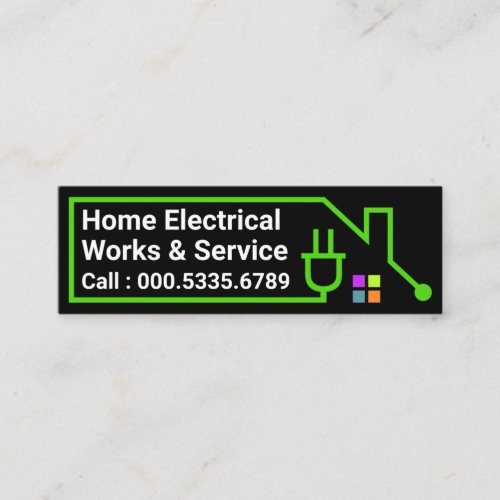 Green Home Power Plug Wiring Mini Business Card