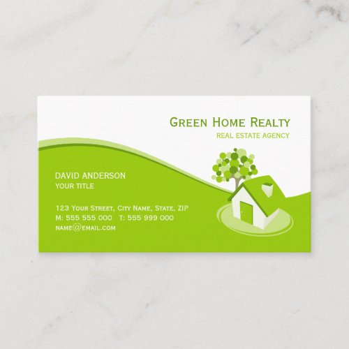 Green Home Real Estate business card