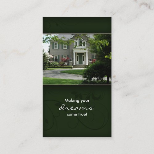 Green Home Real Estate House Business Card