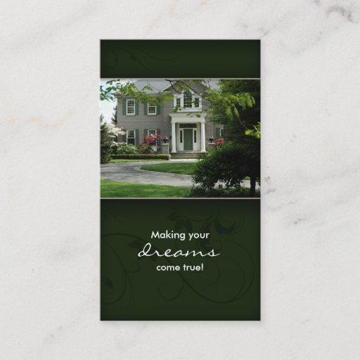 Customizable Green Home Real Estate House Business Card