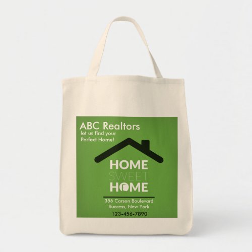 Green Home Sweet Home Grocery Tote