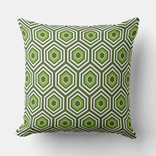 Green Honey Comb Geometric Pillow