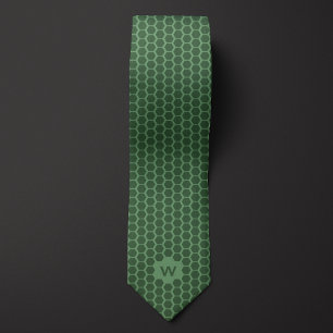 Green Honeycomb Casual Neck Tie