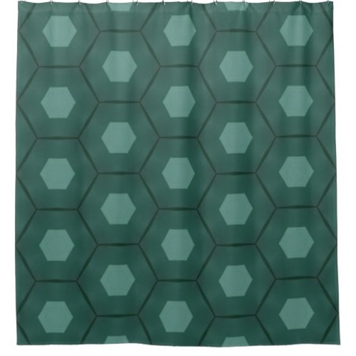 Green Honeycomb Geometric Modern Shower Curtain