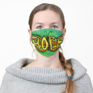Green Hope Butterfly Art Custom Face Masks
