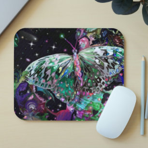 Green Hope Butterfly Mouse Pad