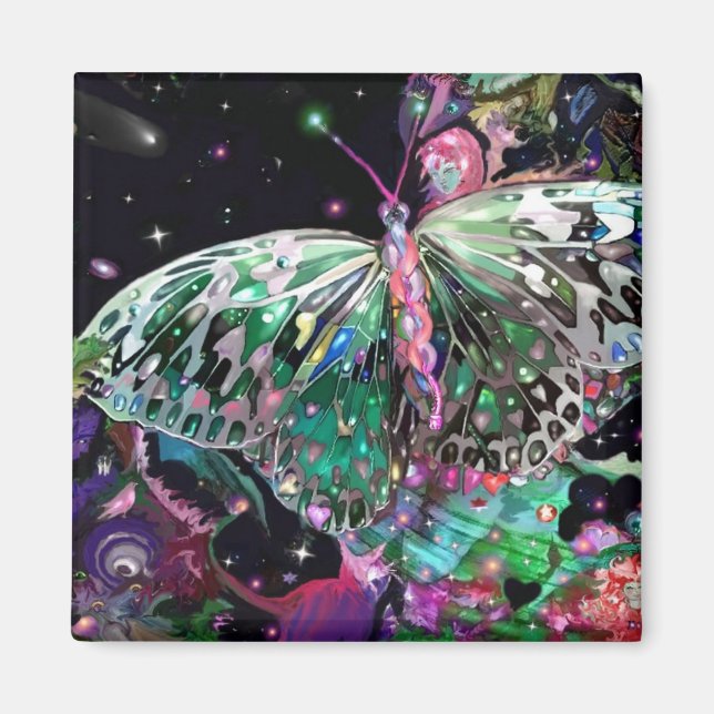 Green Hope Butterfly Rising Magnet (Front)