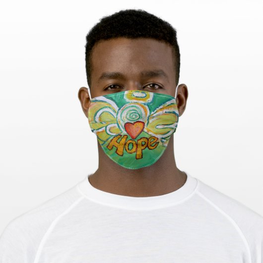 Green Hope Guardian Angel Art Custom Face Masks (Worn)
