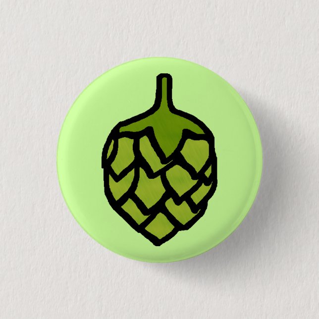 Green Hops Plant Beer Button (Front)