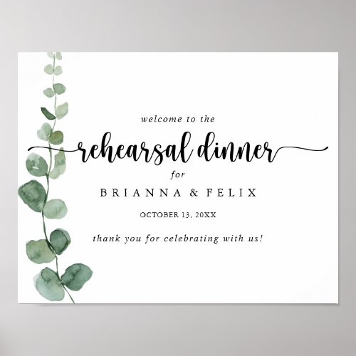Green Horizontal Rehearsal Dinner Welcome Sign