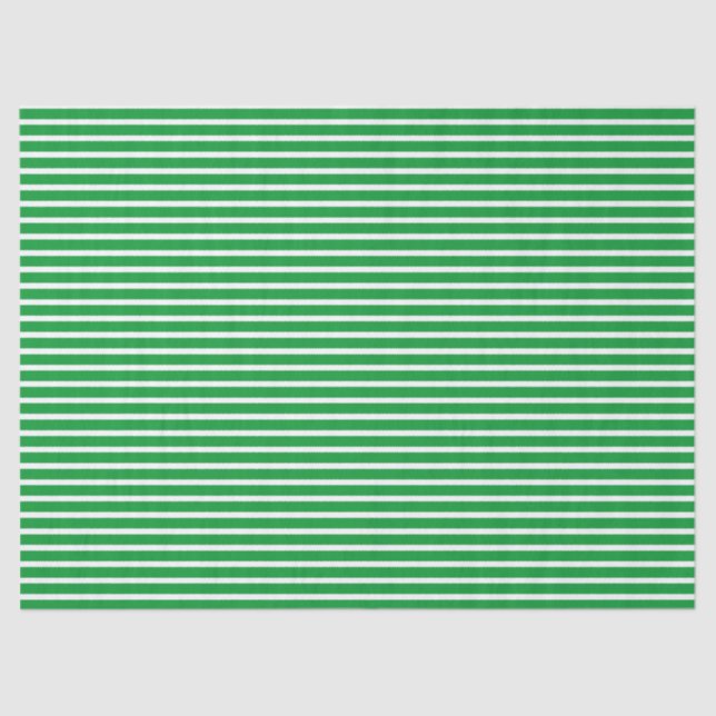 Green Horizontal Stripes Tissue Paper (Front)