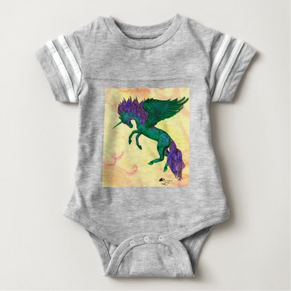 Green Horse Pony Unicorn Pegasus Pegacorn Baby Bodysuit
