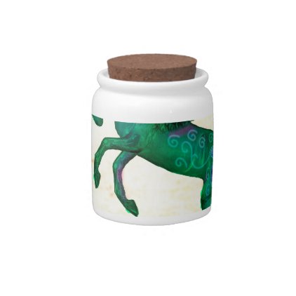 Green Horse Pony Unicorn Pegasus Pegacorn Candy Jar