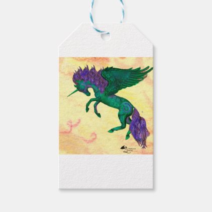 Green Horse Pony Unicorn Pegasus Pegacorn Gift Tags