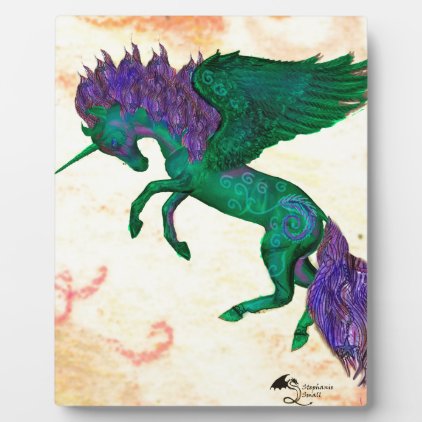 Green Horse Pony Unicorn Pegasus Pegacorn Plaque