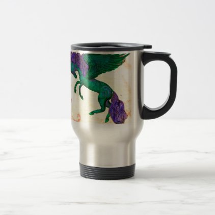 Green Horse Pony Unicorn Pegasus Pegacorn Travel Mug