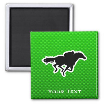 Green Horse Racing Magnet by SportsWare at Zazzle