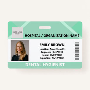 Green Hospital Doctor Nurse Care Security Photo ID Badge