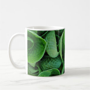 Green hosta leaves coffee mug