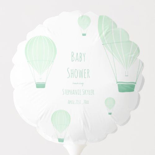 Green Hot Air Balloon  Baby Shower