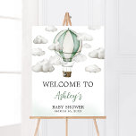 Green Hot Air Balloon Baby Shower Welcome Poster<br><div class="desc">Make your event special with this Adventure Awaits Baby Shower with our cute and lovely printable Welcome Sign featuring adorable Gender Neutral Balloon Baby Shower theme. Download,  personalize,  and create lasting memories with this perfect touch for your joyous celebration!

BS646</div>