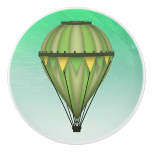 Green Hot Air Balloon Ceramic Knob