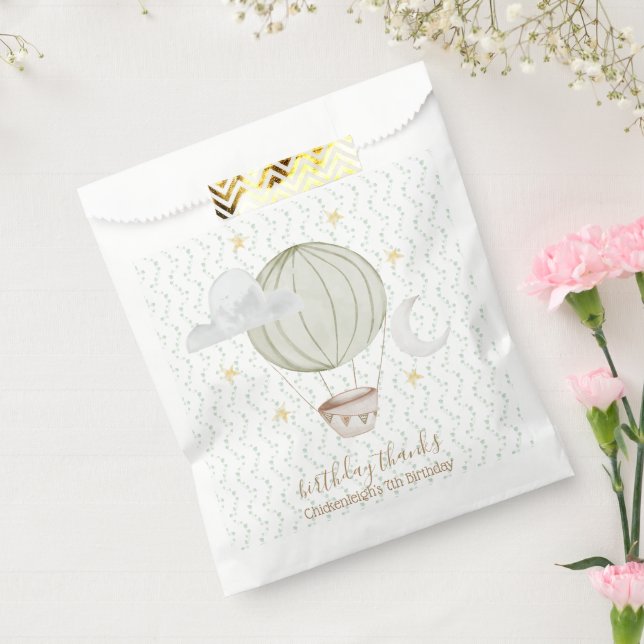 Green Hot Air Balloon Favor Bags (Sealed)