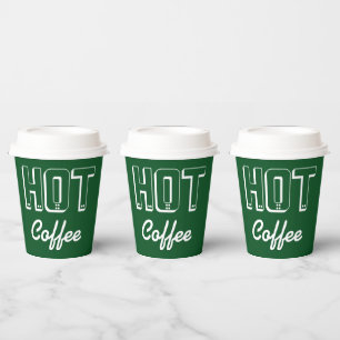 Green Hot Coffee Paper Cups