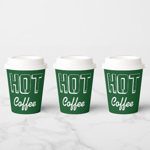 Green Hot Coffee Paper Cups 