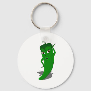 Green Hot Pepper Diva Keychain