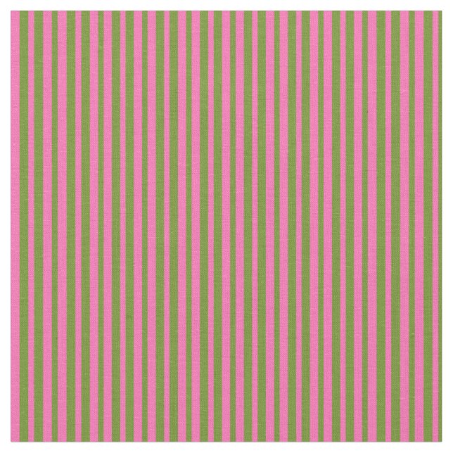 Green & Hot Pink Colored Lines Fabric (Close Up)